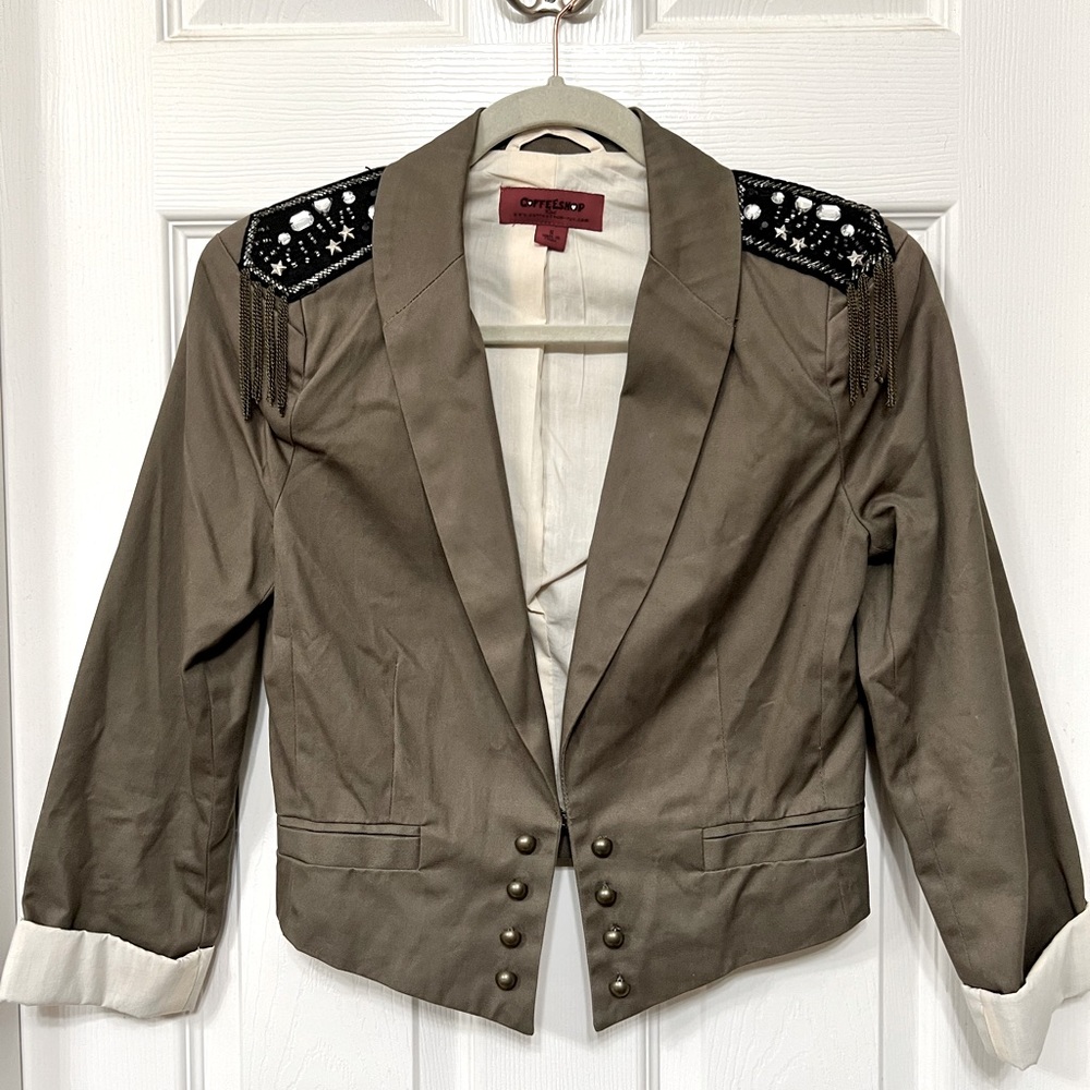 CoffeeShop Blazer - Military Khaki - Size Small